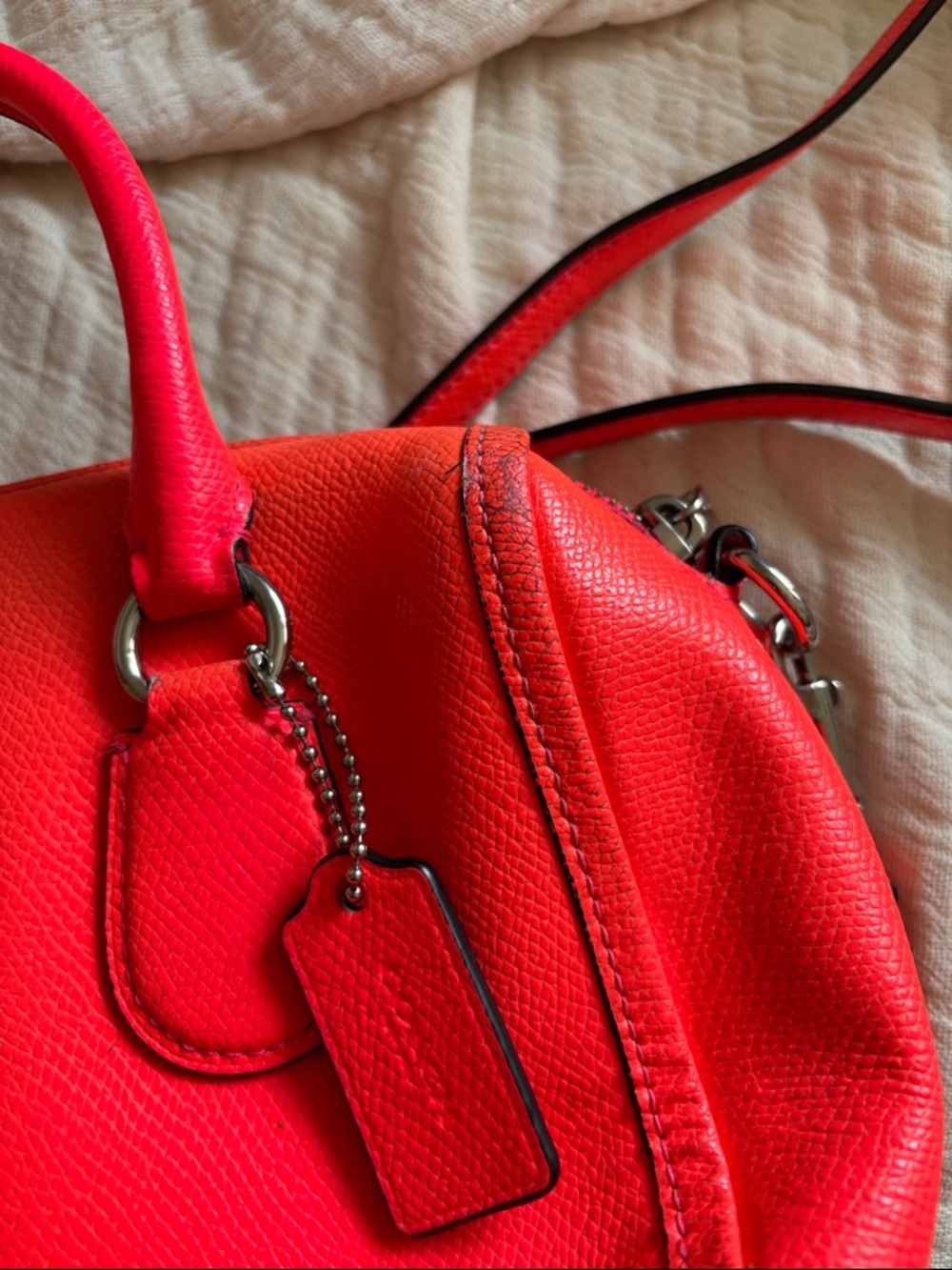 Coach Bright Poppy Handbag with Shoulder Strap - Picture 5 of 5